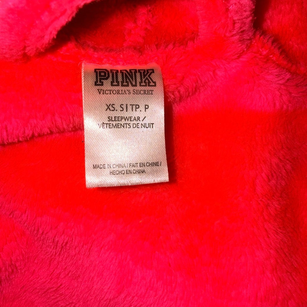 Like New Neon Victoria's Secret Pink Gold Sequin “Pink” Plush Robe Size: XS/S - Picture 5 of 7